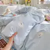 Sábana de algodón de burbujas de grado A para maternidad e infantil, doble capa de gasa, estilo fresco, juego de tres piezas para dormitorio de estudiante, juego de cuatro piezas de ropa de cama 100% algodón