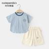 Macacão Bebê Panda Kaka Meninos Camiseta Manga Curta Shorts Roupas de Verão Meninas Bebê Crianças Manga Meia Crianças Roupas Infantis