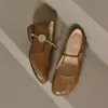 Zapatos Planos Mary Jane para Mujer, Nuevo Estilo de Verano, Piel Suave, Hebilla de Una Correa, Punta Redonda, Tacón Bajo, Zapatos de Mujer Cómodos Hechos a Mano