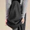 Otoño 2026 Nuevo Llegada Blanco Crudo Cachemir Casual Pantalones de Pierna Recta Cintura Alta Cordón Holgado Adelgazante Caída Pantalones de Pierna Ancha