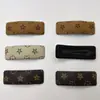 Horquilla de Cuero Vintage de Alta Gama Pinza para el Cabello con Estampado Retro Coreano Pinza Bb de Moda Tendencia Temperamento Flequillo Pinza Lateral para Mujer