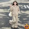 Conjunto de Sudadera con Forro de Felpa para Niñas Otoño/Invierno 2026 Nuevo Elegante Estilo Coreano para Niños Chaleco Engrosado Conjunto de Tres Piezas para Niños Mayores