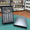 Conjunto de Faca, Garfo e Colher de Aço Inoxidável, Aparência de Alto Padrão, Faca de Churrasco, Garfo, Colher de Mesa, Garfo de Salada, Colher de Chá, Caixa de Presente, Conjunto de 5 Peças