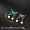 Colgante de Mariposa Azul para Quemar Aceite Chapado en Oro Plata 925 Accesorios para Colgantes de Pulsera y Collar Material Tejido a Mano Accesorios