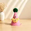 Gorro de Cumpleaños de Peluche de Dibujos Animados para Niños Decoración de Fiesta Adorable Gorro con Pompón en Forma de Animal Accesorios para Fotos de Primer Cumpleaños
