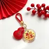 Chaveiro Pingente Dourado do Ano da Ovelha com Decoração em Folha de Ouro Conjunto em Caixa de Presente Personalizado para Negócios Presente Personalizado Atacado