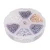 Anillos Metálicos Abiertos y Cerrados de 5-8 mm, Accesorios de Conexión para Joyería DIY Multicolores Electroplateados, Juego de Caja de 6 Compartimentos