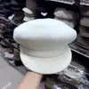 Sombrero Octagonal Cálido de Lana Otoño e Invierno para Mujer, Casual y Versátil, Cubre Corto, Delgado, de Lana, Moda Torcida, Sombrero Nube