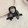 Grampo de Cabelo com Laço de Bolinhas Estilo Coreano para Rabo de Cavalo Alto Presilha Elegante para Mulheres Parte de Trás da Cabeça Presilha de Tubarão Acessório de Cabelo Novo Modelo 2026