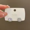 Novos Brincos Quadrados Minimalistas de Luxo Cravejados com Diamantes para Mulheres, Tendência de Brincos Versáteis da Moda Coreana Ins com Pino de Prata S925