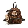 Mochila Fofa de Desenho Animado Estampa de Leopardo para Mulheres 2026 Novo Modelo Mochila Mini para Estudante Escola Viagem Mochila Pequena