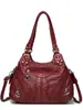 Bolsa de Grande Capacidade para Mulheres Outono e Inverno 2025 Nova Couro Macio Retrô Bolsa de Ombro Transversal Casual Estudante Bolsa Tote para Aula