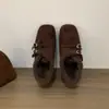 Zapatos Fuzzy Mary Jane Estilo Francés para Mujer, Nuevo Modelo Invierno 2025, Forrados de Felpa, Engrosados, Zapatos de Algodón Cálidos, Slip-On, Aumento Oculto de Tacón, Zapatos Individuales