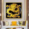 Pintura de Diamantes de una Pieza del Fabricante Estilo Chino Moderno Dragón Dorado Pintura Decorativa para Sala de Estar Cuadrado Mágico Diamante Redondo Venta al por Mayor de una Pieza Envío Directo Diamante Completo