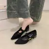 Zapatos de Mujer de Tacón Grueso Puntiagudos de Tacón Alto con Una Correa Estilo Coreano Otoño Versátiles Planos de Corte Bajo Mary Janes 2026