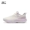 Tênis de corrida feminino Lingkong 2 Hongxing Erke, cabedal em couro, sapatos esportivos resistentes à água, absorção de choque, resistentes ao desgaste, tênis para o dia a dia