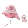 Sombrero de sol de verano para niños Qiunan, de dibujos animados, súper lindo, estilo Ins para niñas, sombrero de pescador, sombrero de sol para la playa, sombrero de sol para bebé