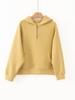 [Hengjia Qy] Sudadera con capucha y media cremallera de estilo holgado y perezoso para mujer, Top chic de nicho versátil con efecto adelgazante