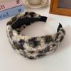 Outono e Inverno Lã de Cordeiro Pelúcia Leopardo Aro de Cabelo Feminino Aba Larga Pressão Superior Craniana Aro de Cabelo Elegante Sentido de Alta Qualidade Cartão de Cabelo Acessório de Cabeça