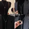 Collar para Mujer de Acero Inoxidable con Cadena Triangular de Caja, Diseño de Nicho de Lujo Ligero, Estilo Largo, Accesorio para Suéter
