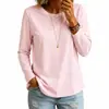 2026 Ropa para Mujer Transfronteriza de Amazon Camiseta Cómoda Versátil Cuello Redondo Casual Hombro Normal Manga Larga Ropa Exterior Capa Interior Top