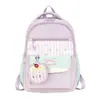 Mochila escolar para niñas de 1º a 6º grado, gran capacidad, ligera, mochila que protege la columna vertebral, diseño lindo de caricatura