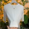 Camiseta Gola Redonda para Mulheres, Top Versátil para o Início do Outono, Slim Fit de Alta Qualidade, Manga Média, Manga Três Quartos, Casual, Confortável e com Efeito Emagrecedor
