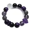 [Noche de Luna Plateada Verde] Pulsera de Cristal Natural Lavanda para Mujer, Pulsera de Moda Versátil de Obsidiana Plateada al por Mayor