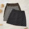 Falda a cuadros línea A para mujer primavera 2024 cintura alta para mujer adelgazante diseño de tablero de ajedrez retro estilo coreano falda de cadera