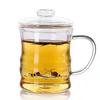 Juego Completo Personalizado de Juegos de Té de Vidrio, Juego de Tres Piezas de Bambú Espesado para Taza de Oficina, Taza de Té de Flores Filtrada Transparente con Marca