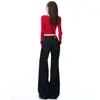 Pantalones de mezclilla acampanados sueltos de cintura baja estilo retro americano transfronterizos 2026 otoño e invierno versátiles de caída fluida hasta el suelo para mujer