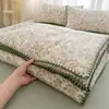 2026 Nuevo Estilo Colcha de Verano con Acolchado de Gasa de Doble Capa con Borde de Concha Colcha de Aire Acondicionado Juego de Cuatro Piezas