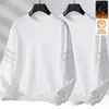 Moletom masculino outono e inverno, versátil, folgado, casual, moderno, gola redonda, com forro de fleece, peça básica estilosa