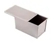 Tostador Rectangular Dorado con Patrón de Onda y Tapa Caja para Tostadas Molde para Tostadas Herramienta para Hornear