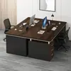 Mesa e Cadeira de Escritório para Duas Pessoas Combinação Simples Moderna Mesa de Chefe de Escritório De Frente para Estações de Trabalho Mesa para Computador