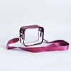 Bolsa de Ombro Colorida com Zíper Impermeável Bolsa de Armazenamento Transparente em PVC para Mulheres Bolsa Transparente Portátil para Uso Externo