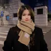 Cachecol de lã tricotada de cor sólida estilo coreano feminino outono e inverno engrossado quente estudante casal cachecol masculino all-match xale moda