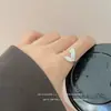 Anillo Qiyu Plata Blanca con Cola de Pez Perla Moda Aire Profundo Circundante Anillo de Lujo Accesible Amor