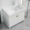 Armário de Lavanderia de Alumínio em Favo de Mel com Combinação de Tábua de Lavar, Cuba de Cerâmica para Lavanderia, Pia de Lavanderia para Varanda, Gabinete de Banheiro Integrado de Piso
