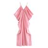 Comércio Exterior 2025 Verão Novo Design de Moda Feminina Nicho Plissado Emagrecedor Vestido de Alça Decote V 3684019