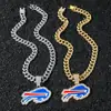 Colar com Pingente de Corrente Totalmente Cravejada Estilo Hip-Hop Personalizado com Pingente de Logo de Time com Gotejamento de Óleo Novo Masculino Transfronteiriço Europeu e Americano