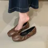 Zapatos de ballet de hadas estilo francés para mujer con lazo, zapatos de un solo color de corte bajo, zapatos planos Mary Jane versátiles de suela blanda para ir al trabajo
