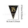Suministros para Fiesta de Cumpleaños Transfronterizos Negros y Dorados Banderines Triangulares Decoraciones de Fiesta Primer Cumpleaños Número Papel Banderines Triangulares