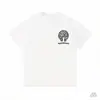 Marca de moda Comercio transfronterizo Mismo estilo Auténtico Ch Cro Croix Estampado de Cruz en el Frente y la Espalda Corte holgado Camiseta de manga corta para hombre y mujer