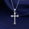 Collar de Cruz de Diamante Brillante, Unisex, Retro, Sencillo, Moderno, Lujo Ligero, Versátil, Diseño de Nicho, Sensación de Alta Gama