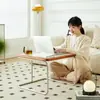Mesa de Centro de Segunda Mano para Sala de Estar, Juego de Mesas de Té para Apartamento Pequeño, Estilo Ins Moderno Tendencia Lujo Ligero Ratán Simple Acero Inoxidable
