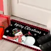 Tapetes de Chão de Natal Transfronteiriços Papai Noel Boneco de Neve Veludo de Cristal Tapete Estampado Cozinha Tapetes Antiderrapantes Tapetes Absorventes
