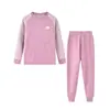 Pijamas Quentes Infantis, Roupas de Outono para Meninos, Conjuntos de Roupa Íntima para Jovens, Roupas de Casa para Meninas, Conjuntos de Roupa Base