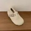 Zapatos para Mujer Otoño e Invierno Estilo Birkenstock con Aumento Interno de Altura de 5 cm, Suela Gruesa, Forrados de Lana de Cordero, Totalmente Cerrados, Zapatos Cálidos de Algodón