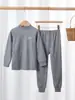 Conjunto de pijama térmico infantil outono e inverno roupas de outono calça comprida crianças estudantes algodão roupa de casa escovada atacado